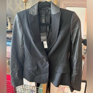 Marc by Marc Jacobs Leather Sleeved Black Blazer